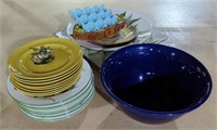 (E) Plates, Big Cobalt Bowl, Egg Holders & More