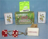 Group of cards and dice