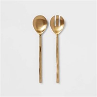 Oval Serving Spoon & Fork Gold - Threshold