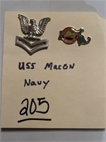 US Macon Ship. Navy Pins