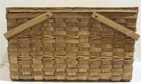 Woven picnic basket with handles