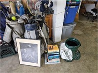 golfing - ball bag, clubs, ben hogan, pic, books