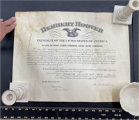 1930 President Herbert Hoover Signed Document