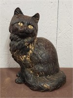 VINTAGE CAST IRON BLACK CAT DOOR STOP