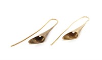 9ct yellow gold fluted earrings