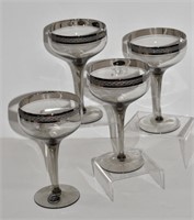Four Vintage Franciscan Smoky Crystal Goblets