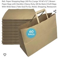 MSRP $30 60Pcs Brown Handled Bags