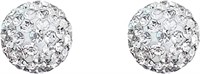 Classy .15ct White Topaz Accented Ball Earrings