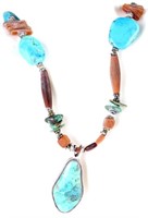TURQUOISE STERLING SILVER LADIES NECKLACE