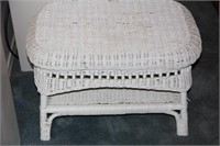 White wicker stool