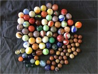 Vintage marbles, glass and clay, cats eye,