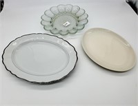 Two White Trays & an Egg Plate