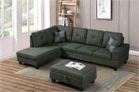 L-Shaped Sectional Sofa W/ Left Chaise  Gray