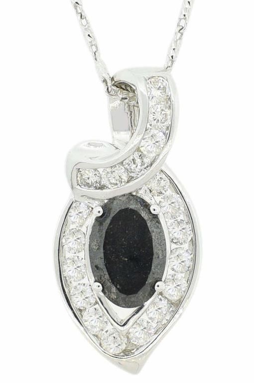 4.03CT BLACK & 1.31CTW DIAMOND 18K GOLD NECKLACE