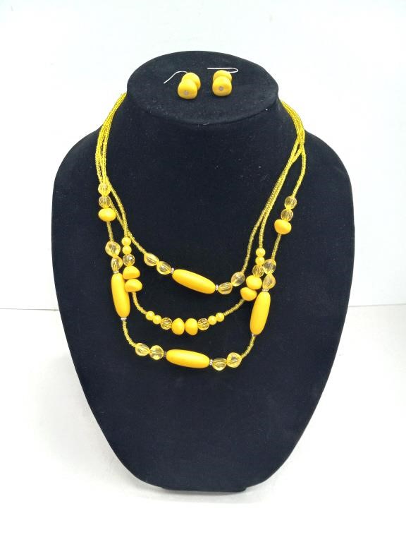 Yellow bead necklace