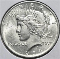 1924 Peace Silver Dollar Coin Uncirculated