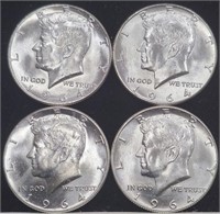 1964 Kennedy Silver Half Dollar Coins Uncirculated