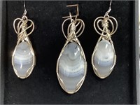 EXOTICA STONE PENDENT AND EARRINGS GF WRAP
