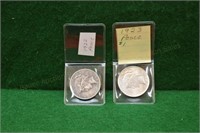 (2) Peace Silver Dollars 1922, 1923