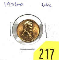 1956-D Lincoln cent, Unc.