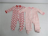 Bow Knot Pink Baby Girl 6 Months Footed Pajamas