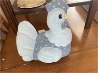 UNIQUE HAND-PAINTED CLOTH-STYLE CERAMIC CHICKEN