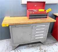 KENNEDY WOOD TOP WORKBENCH w/ CONTENTS