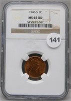 1946-S PNGC MS65Rd Wheat Cent.