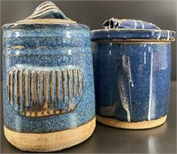 Spaulding Taylor? Signed Art Pottery Canisters