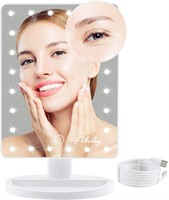 Lighted Makeup Mirror, portable, white