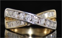 14kt Gold 1.00 ct Baguette & Round Diamond Ring