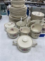 Rose Patterned China w/Gold Rim