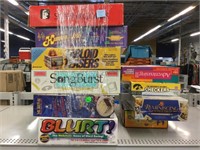 Assorted board games.