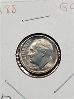 BU 1988 Roosevelt Dime