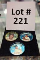 3 baseball coins: