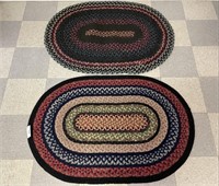 2 Oval Braided Throw Rugs