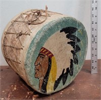 Birch bark / leather drum - Penobscot indians