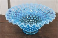 Blue Fenton opalescent bowl