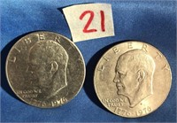 2-1976 Eisenhower Dollars P&D