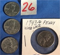 2-1943,1943D,1943S Steel War Pennies