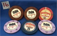 6 Assorted Casino Chips