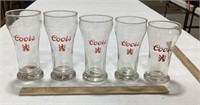 5-Coors pint clear glasses