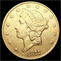 1877 $20 Gold Double Eagle CLOSELY UNCIRCULATED