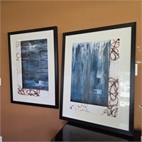 Pair Of Abstract Prints 43x33