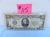 (2) 1934 Ser. $20 Federal Reserve Notes, Green