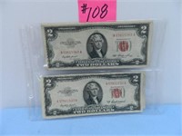 (4) 1953 Ser. $2 U.S. Notes, Red Seals