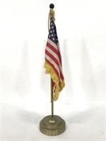 Brass post & stand desk flag