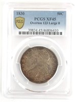 1830 U.S. Capped Bust Half Dollar PCGS XF 45