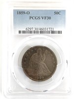 1859-O U.S. Liberty Seated Half Dollar PCGS VF 30