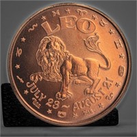 .999 Copper Round Leo